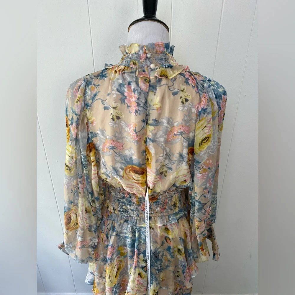 Revolve ELLIATT Astrid Dress Sz. M Chiffon Flowy Gown Floral Midi NWT $251 msrp - Picture 8 of 16